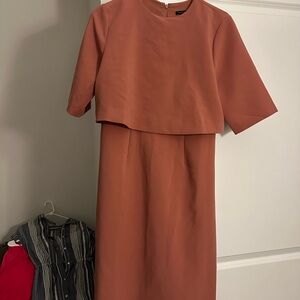 Ann Taylor Blush Pink Midi Dress